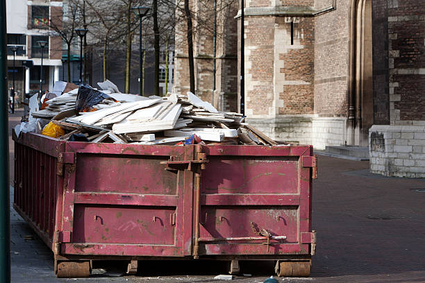container loaded with demolished construction material